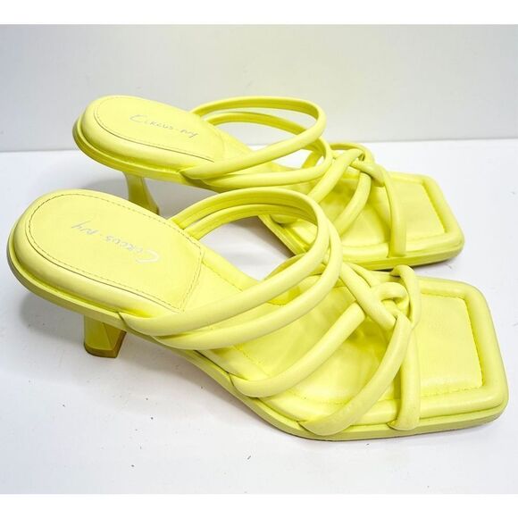 Sam Edelman Sandals Womens Size 8 Square Toe Slide On Lime Green - Picture 4 of 10